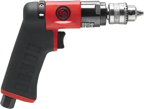 Vista 4 de Chicago Pneumatic CP7300RC - Taladro de potencia neumática, 1/4 de pulgada (0.256 in), reversible, mandril con llave, mango de pistola, 0.31 HP