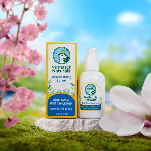 Vista 5 de Loción para niños, hidratante natural de uso diario, a base de plantas, loción calmante hidratante y no tóxica para niños, probada por dermatólogos