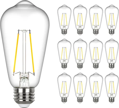 Vista 8 de Bombillas LED Edison de Sigalux, equivalentes a 40 vatios, casquillo E26, luz regulable, blanca suave 2700K, vidrio ámbar ST58, bombillas LED