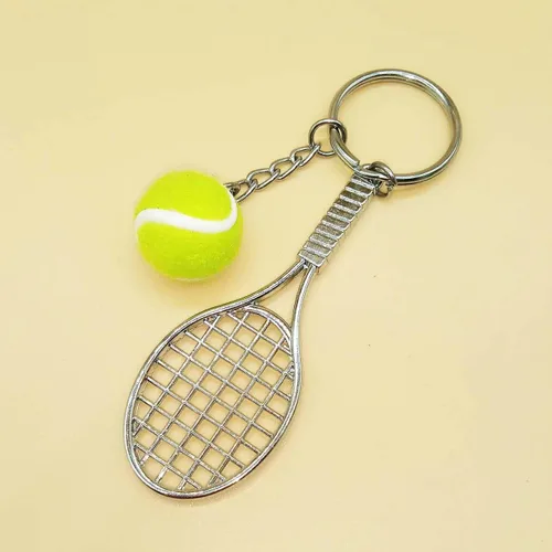 Vista 4 de Mini llavero lindo de fútbol, bolos, tenis, béisbol para hombres, mujeres, niños y niñas