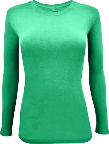 Vista 153 de Natural Uniforms Camiseta Under Scrub para mujer, cuello redondo, manga larga, paquete de 3, paquete múltiple de 3