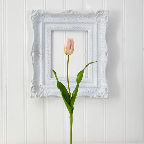 Vista 3 de Nearly Natural Flor artificial de tulipán holandés de 23 pulgadas (juego de 12)