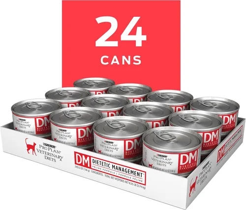 Vista 3 de Purina Pro Plan Veterinary Diets DM Dietetic Management - Alimento húmedo para gatos de fórmula felina (paquete de 24) latas de 5.5 onzas