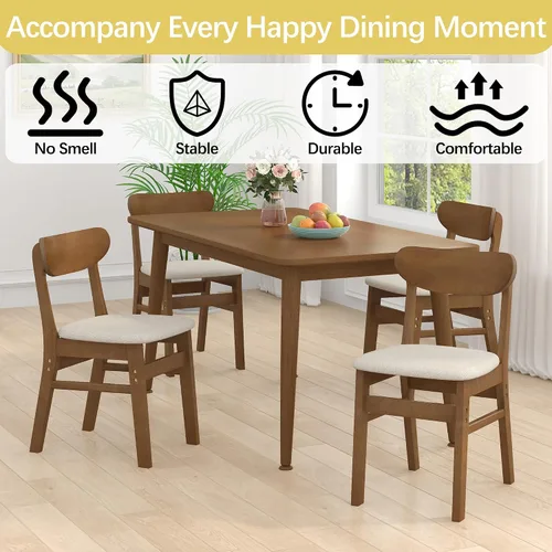 Vista 3 de Moderno juego de 2 piezas de sillas de comedor de madera, sillas de comedor de madera acolchadas suaves y modernas, son un complemento moderno