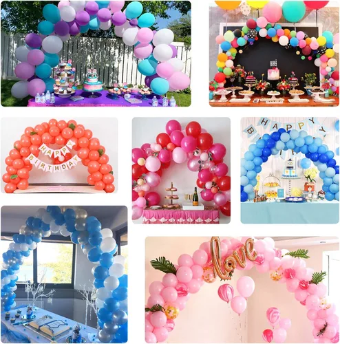 Vista 6 de Kit de arco de globos de mesa de 13 pies, soporte de arco de globos ajustable para mesa, marco de arco de mesa de globos reutilizable para Negro