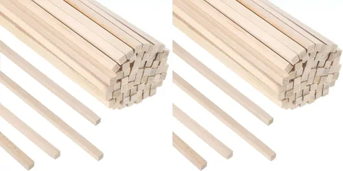 Vista 7 de 140 varillas de madera de balsa, varillas cuadradas de 1/8 x 1/8 x 12