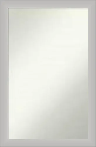 Vista 127 de Amanti Art Silver Bathroom Mirror for Over Sink, 26x45 Custom Made Marred Pewter Rectangle Vanity Mirror, Oversize Casual Wood Frame, Hangs Estaño