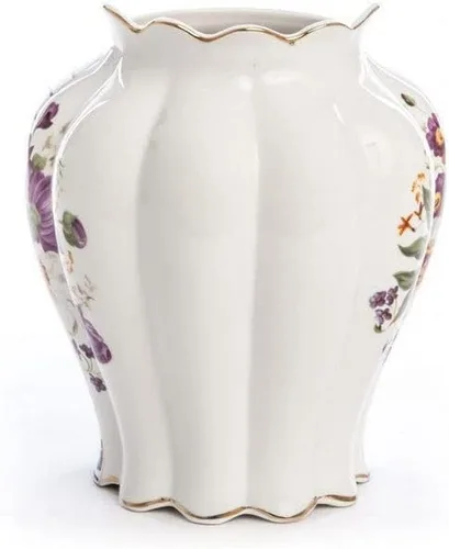Vista 2 de SELETTI Jarrón Porcelánico Diámetro 9.1 in H.26 Hybrid Melania