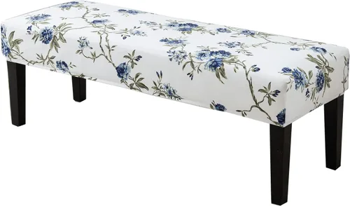 Vista 14 de CRFATOP Funda de cojín rectangular estampada para banco de comedor, elástica, extraíble y lavable, protector de banco tapizado para comedor, sala