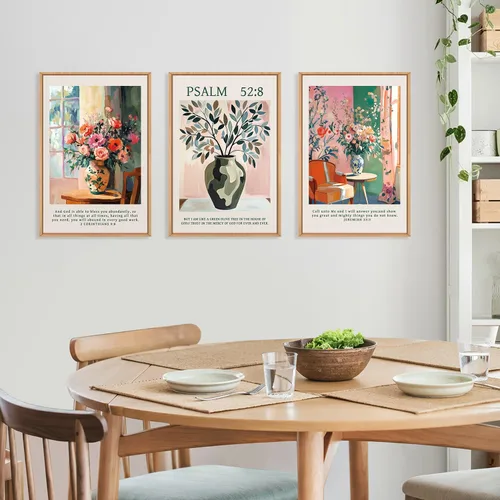 Vista 32 de FWIEXA Juego de Arte de Lienzo Bohemio Enmarcado para Pared, Cuadros Botánicos Verde Salvia Decoración de Pared, Impresiones de Arte de Plantas
