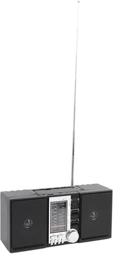 Vista 2 de PUSOKEI Radio AM FM SW, radio portátil de onda corta con altavoces duales de 5 W, reproducción de tarjeta SD USB, radio recargable para uso