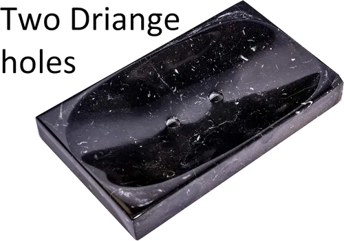 Vista 2 de Jabonera de mármol negro – Soporte para platos de mármol pulido y brillante – Accesorio de baño bellamente hecho – por CraftsOfEgypt
