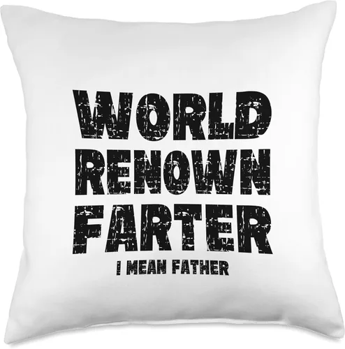 Vista 5 de Dad's Shop Apparel & Gifts World Renown Farter I Mean Father Joke-Funny Dad Pun - Almohada de juego de pedos, 16 x 16 pulgadas, multicolor
