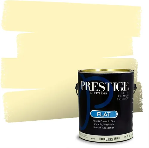 Vista 4 de PRESTIGE Pinturas de pintura exterior e imprimación en uno, 1 galón, plano, combinación comparable de Benjamin Moore* Pila de heno