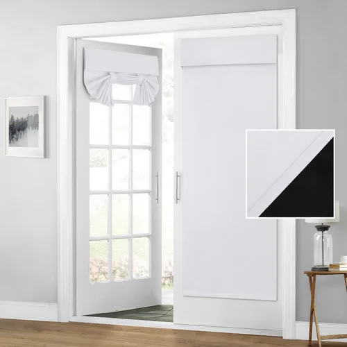 Vista 48 de HOMEIDEAS Cortinas 100% Opacas para Luces Laterales de Puerta Principal, Cubierta de Ventana de Puerta de Aula, Persianas de Privacidad