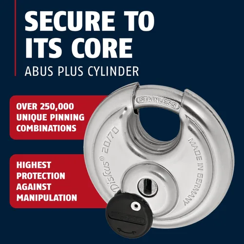 Vista 8 de Candado ABUS 20/70 KD B de acero inoxidable, alta y extrema seguridad, 20/70 KD B