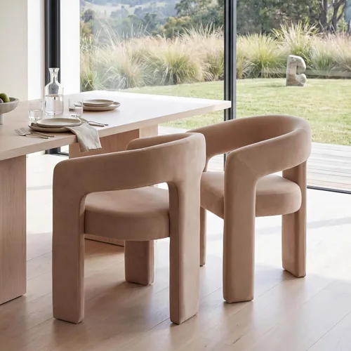 Vista 37 de Silla moderna de comedor en barril, silla de cocina acentuada tapizada en cuero sintético con brazos, silla lateral cómoda para sala de blanco