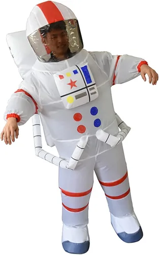 Vista 2 de Turtle Market - Disfraz inflable de astronauta para adultos, unisex, hecho de poliéster impermeable, talla única para la mayoría de los adultos