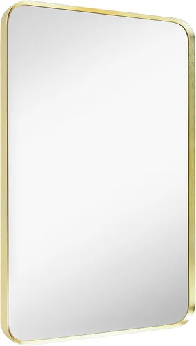 Vista 36 de Espejo arqueado negro de 16" x 20", espejo de pared para baño con arco, espejo de tocador de baño con marco de metal y parte superior arqueada