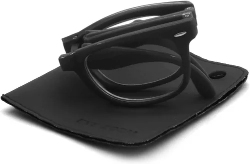 Vista 3 de Gafas de lectura plegables de plástico retro unisex con bolsa