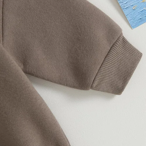 Vista 6 de MERSARIPHY Mameluco para bebé recién nacido, para otoño e invierno, cuello redondo, de vellón, de gran tamaño, enterizo, ropa