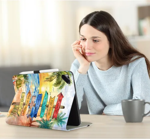 Vista 3 de Vimorco Funda para iPad de 9ª/8ª/7ª generación de 10.2 pulgadas, para iPad Pro de 10.5 pulgadas, para iPad Air de 3ª generación con soporte