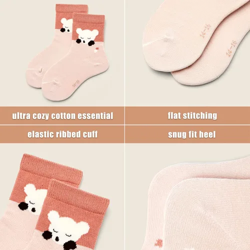 Vista 29 de Aisyee Calcetines de algodón para niños, calcetines sin costuras para niños, calcetines coloridos de cuarto de punto, paquete de 6