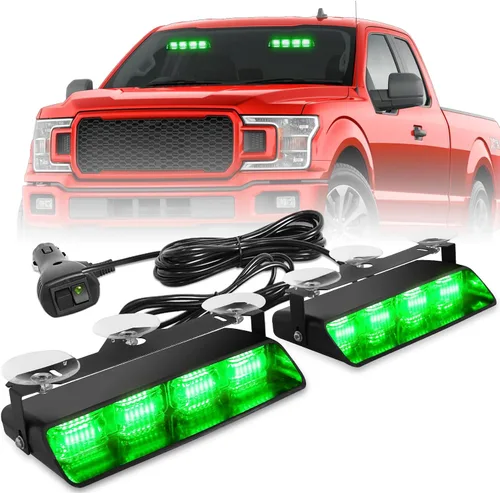Vista 15 de HLauto 2002L Luces estroboscópicas de emergencia para salpicadero: luces de seguridad ámbar, luces de advertencia intermitentes para parabrisas