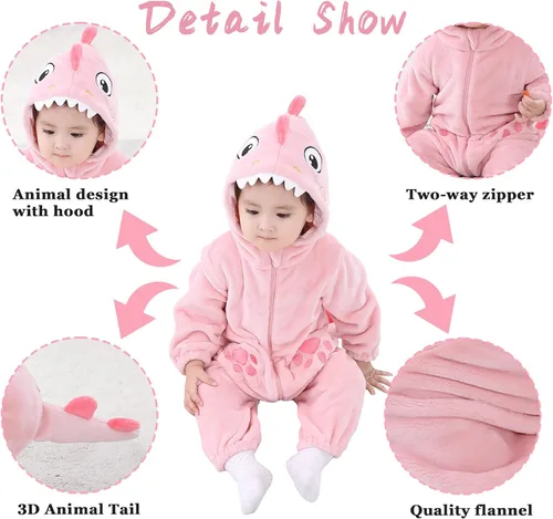 Vista 2 de TONWHAR Mameluco de animal para bebé y niña, mameluco para disfraz de Halloween, ropa de fiesta