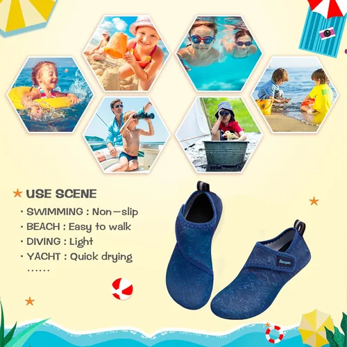 Vista 7 de Racqua Zapatos de natación para niños y niñas, zapatos de agua para surfear, zapatos acuáticos para deportes acuáticos, zapatos de secado rápido