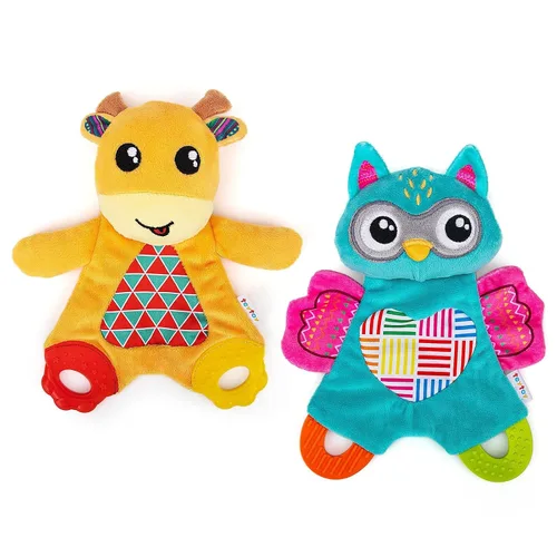 Vista 7 de teytoy My First Baby - Juguete de dentición, 2 piezas de tela suave arrugada, juguetes para bebés y niños, perfecto para baby shower (león y koala)