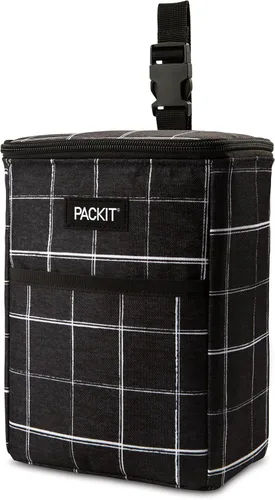 Vista 2 de PackIt Bolsa doble congelable para botella, construida con tecnología EcoFreeze y forro antimicrobiano, plegable, reutilizable, cierre