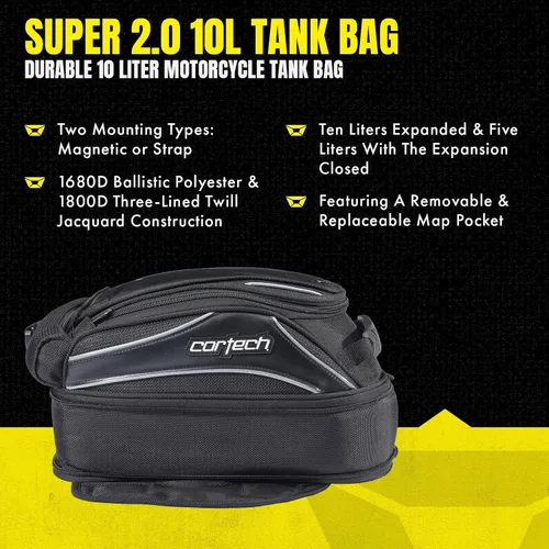 Vista 6 de Cortech Super 2.0 10-Liter Bolsa de Tanque para Motocicleta