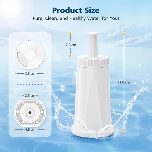 Vista 5 de Paquete de 4 filtros de agua Breville, compatibles con Breville BES880 Barista Touch, BES990 BES980 Oracle Touch y BES878 BES920 Bambino ClaroSwiss