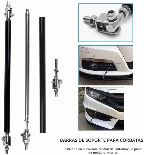 Vista 2 de Varillas divisoras universales de 8 a 11 pulgadas, varillas de soporte de labio frontal negras ajustables (2 unidades)