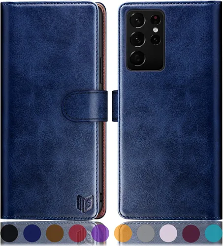 Vista 14 de SUANPOT Para Samsung S21 Ultra 6.8 "RFID Bloqueo Funda De Cuero Billetera, Folio Con Tirón, Titular De La Tarjeta, Cubierta A Prueba De Golpes