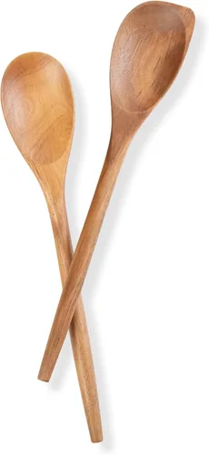 Vista 12 de 2PSC Cucharas de cocina de madera, cuchara de madera de 14 pulgadas para cocinar, mezclar ensalada o sopa, utensilios de cocina antiadherentes