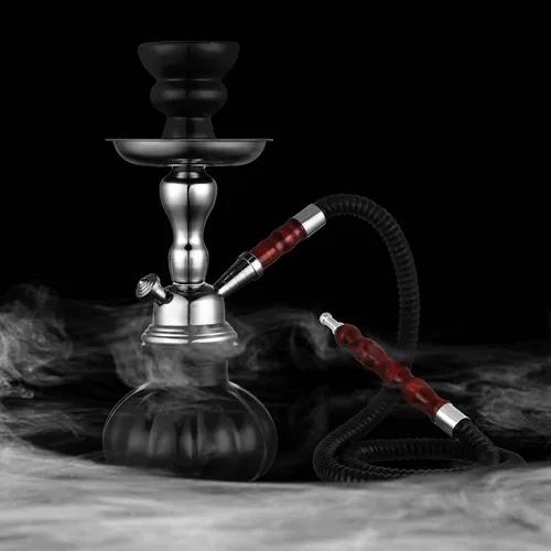 Vista 6 de Juego completo de cachimba de 11 pulgadas con mini jarrón de cristal de cachimba de calabaza, cuenco de cerámica, manguera de mango de madera, pinza
