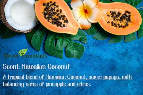Vista 2 de Sweet Essentials HAWAIIAN COCO (Tropical Scent), Fragancia – Aceite de perfume, hecho con aceites orgánicos, 2 onzas, spray sobre perfume