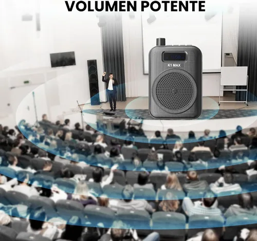 Vista 5 de Amplificador de voz inalámbrico para profesores, micrófono Lavalier Bluetooth Negro carbón