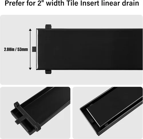 Vista 3 de Clip de plástico para drenaje lineal, soporte de bandeja de azulejos, clips de drenaje de plástico negro para drenaje de ducha HTOH con inserción