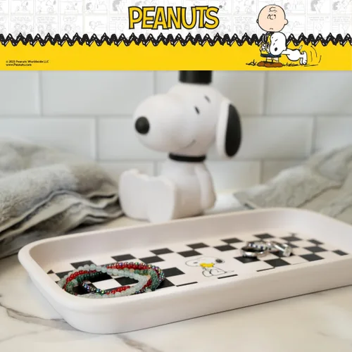 Vista 4 de Franco Collectibles - Bandeja de joyería a cuadros Peanuts Snoopy (producto oficial)