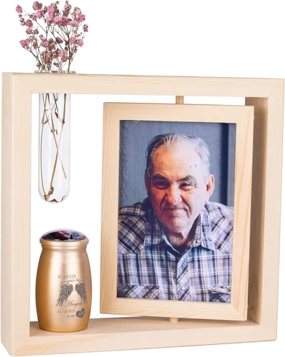 Vista 12 de Bivei Urnas pequeñas para cenizas humanas, urna personalizada de recuerdo con foto y texto para hombres y mujeres, mini urnas para adultos