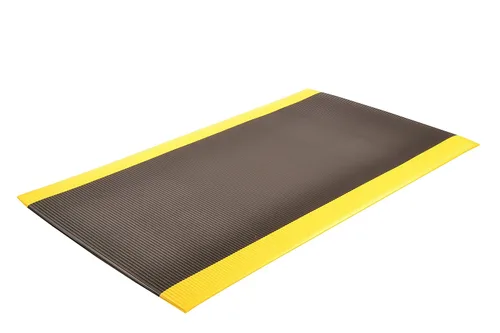 Vista 2 de NoTrax 406 Razorback™ Esterilla Antifatiga acanalada, 2' X 3' Negro/Amarillo