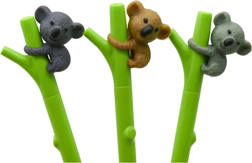 Vista 3 de 24 bolígrafos de koala de gel novedosos con diseño de animales, bolígrafo de árbol de escalada de koala de 0.020 in para escuela, oficina, fiesta