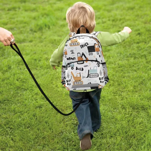 Vista 7 de Mochila de transporte para niños y niñas, mochila preescolar para niños y niñas, mochila escolar para niños con correa, mochila informal de viaje