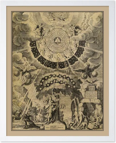 Vista 49 de Monem Art - Póster vintage del árbol alquímico de la vida, impresión retro, arte celestial, arte de mitología, regalo para hombres y mujeres