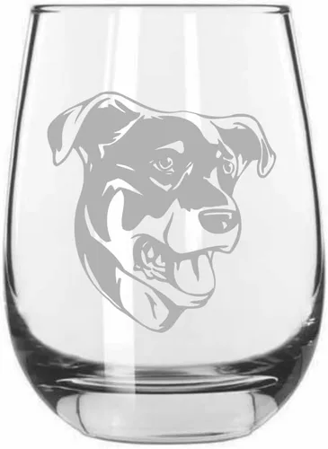 Vista 79 de Shar Pei (chino) - Vaso de vino sin tallo grabado para perro, 15.25 onzas