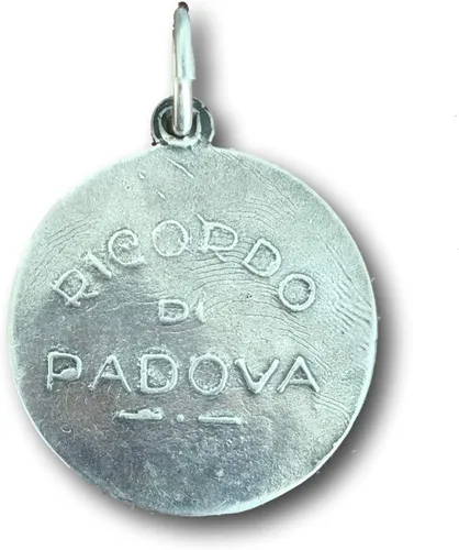 Vista 2 de Medalla de San Antonio de Padua en Plata de Ley Rosa Mystica - Patrono de Encontrar Cosas Perdidas