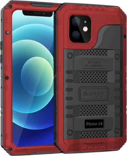 Vista 30 de Beasyjoy Funda para iPhone 12 - Impermeable, Grado Militar Resistente a Golpes con Protector de Pantalla Integrado, Protección Completa del Cuerpo